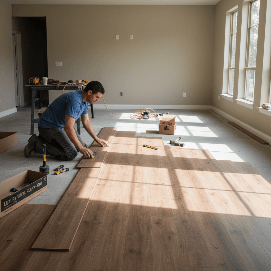 Flooring installation in residential space