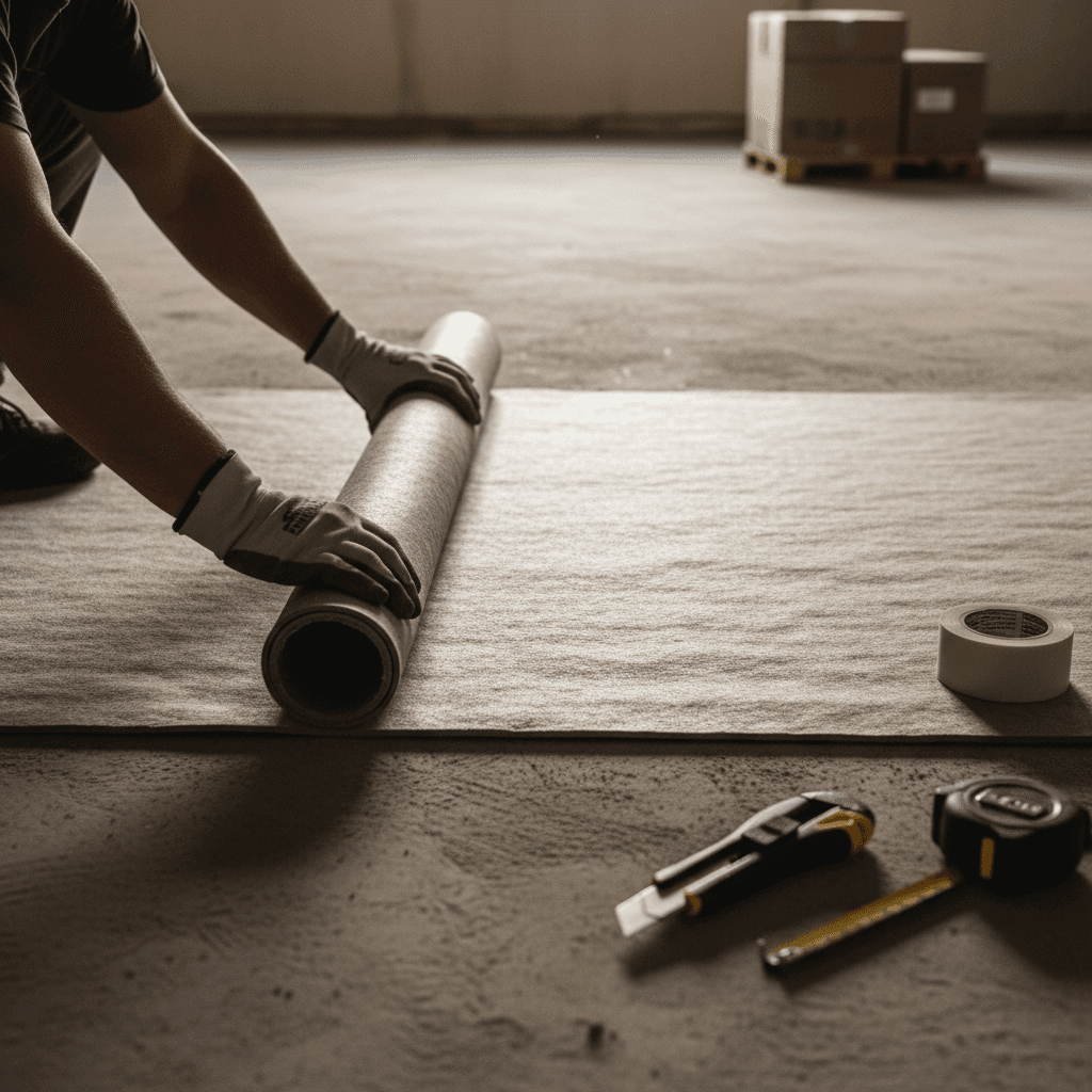 Subfloor moisture barrier preparation